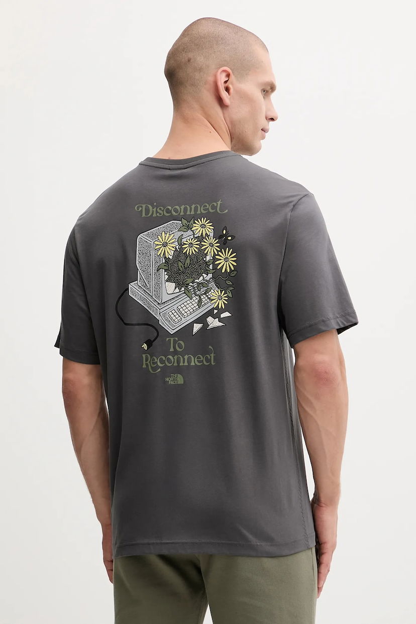 Majica The North Face Connected Relaxed Fit Cotton Graphic T-Shirt Siva | NF0A8EGWRHI1