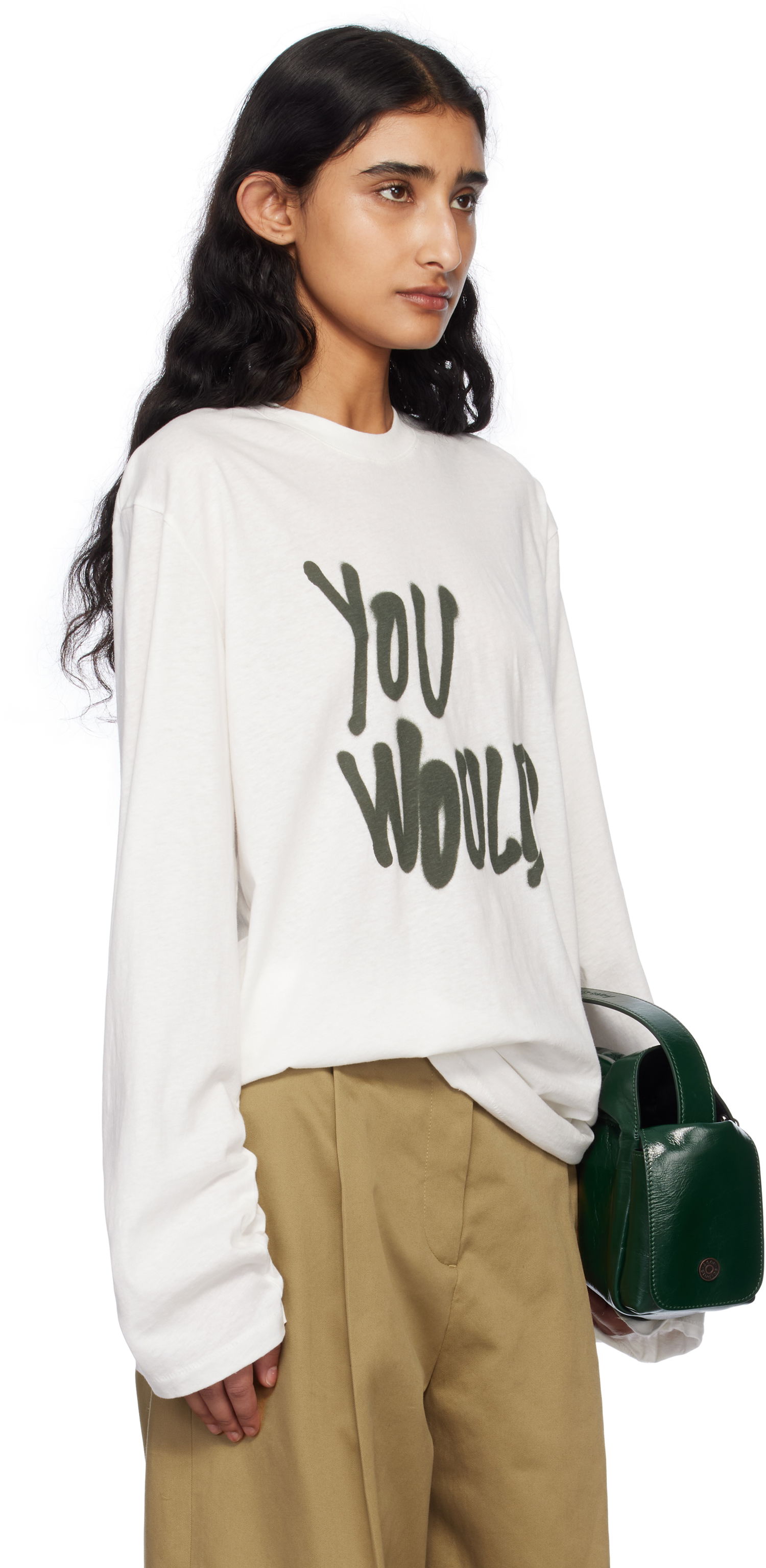 Majica Acne Studios Acne Studios Long Sleeve 'You Would' T-Shirt Bela | CL0341-, 1