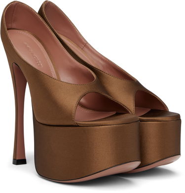 Obleke Amina Muaddi Amina Muaddi Anok Plateau Heeled Sandals Rjava | ANOK PLATEAU, 3