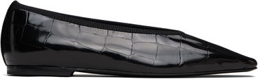Nega čevljev TOTEME TOTEME Minimalist Croco-Embossed Ballerina Flats Črna | 253-WAS0218-LE0153, 0