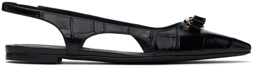 Modni dodatki FERRAGAMO Ferragamo Mini Bow Slingback Flats Črna | 01H658 - 768799, 0