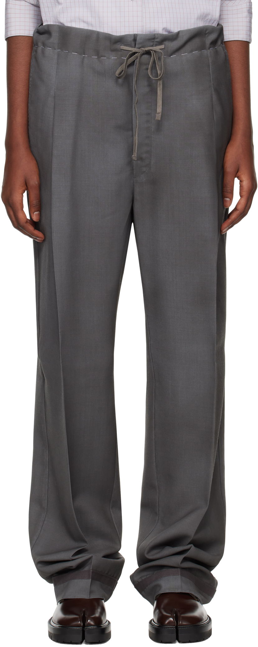 Hlače Maison Margiela Wool Mohair Trousers Siva | S51KA0572 M35141