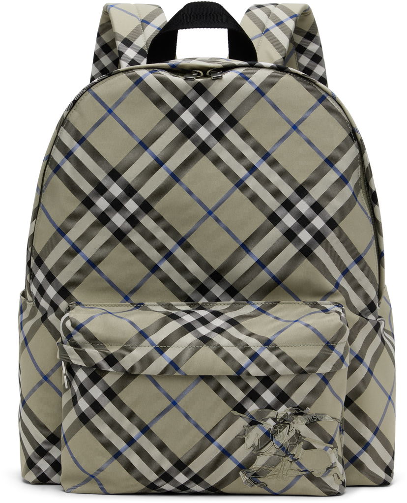 Nahrbtnik Burberry Check Backpack Zelena | 8091333