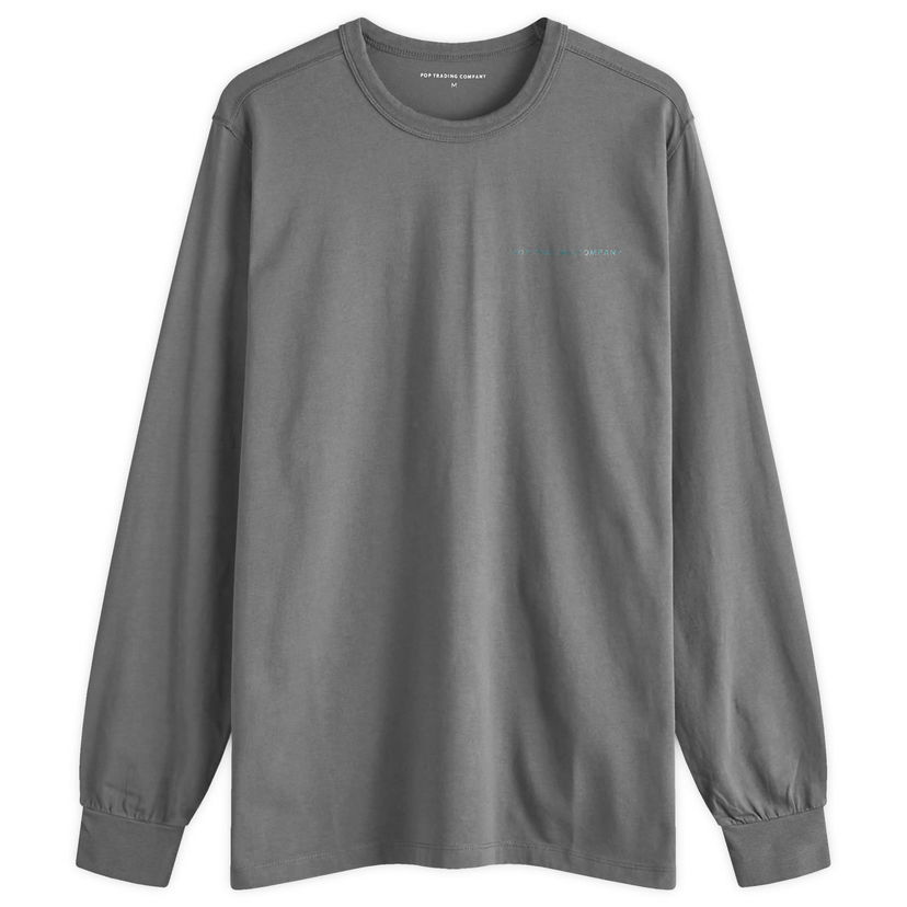 Majica Pop Trading Company Logo Long Sleeve T-Shirt Siva | POPAW24-02-018