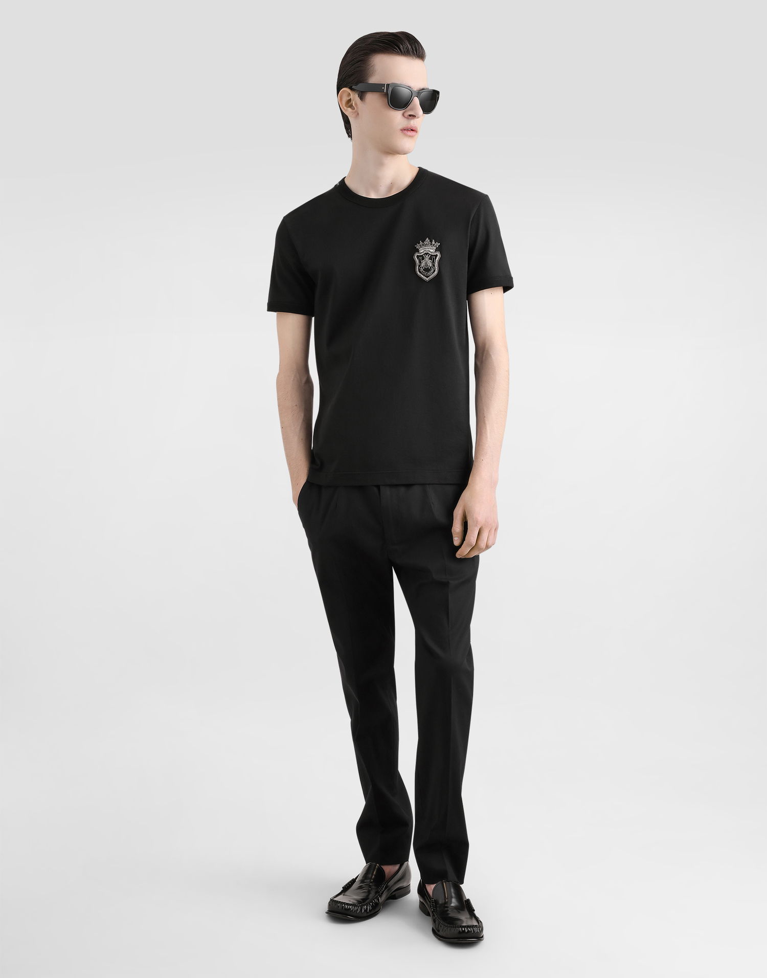 Majica Dolce & Gabbana Cotton T-Shirt With Patch Črna | G8PV1ZG7O4CN0000, 1