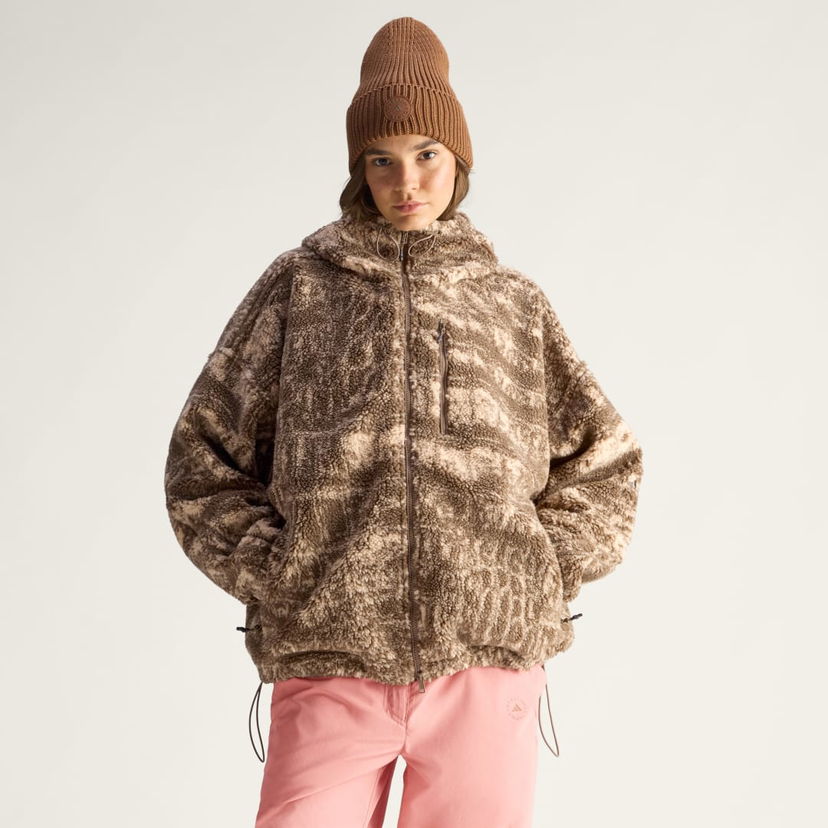Jakna adidas Performance adidas by Stella McCartney Printed Fleece Jacket Rjava | JM3675