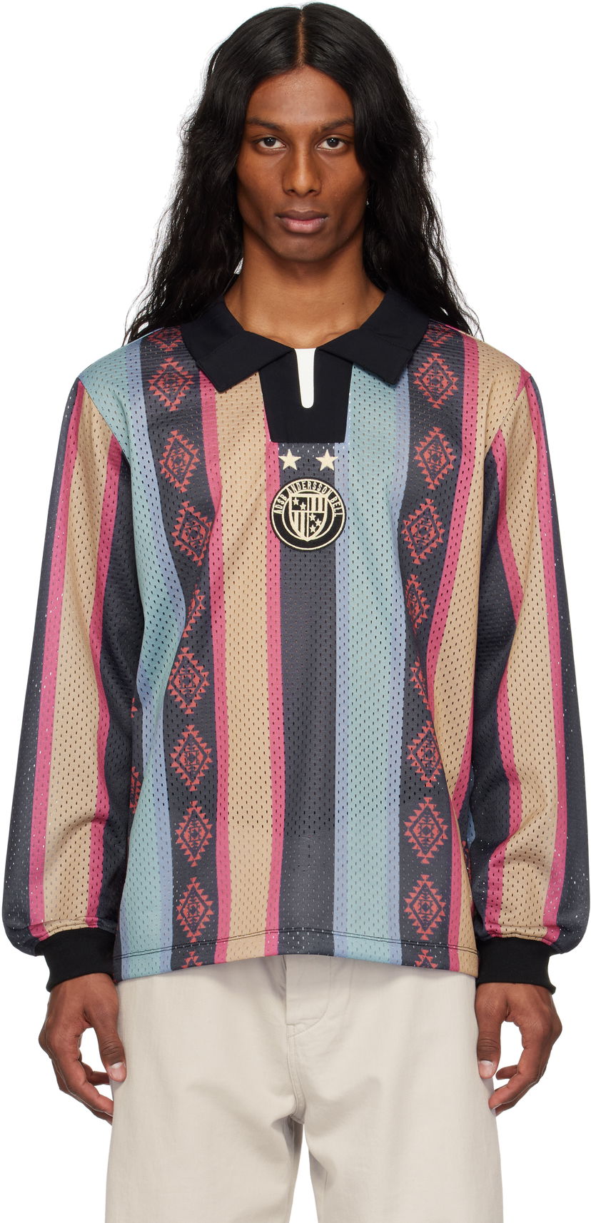 Dres Andersson Bell Andersson Bell Navajo Stripe Long Sleeve Polo Večbarvna | atb1297m