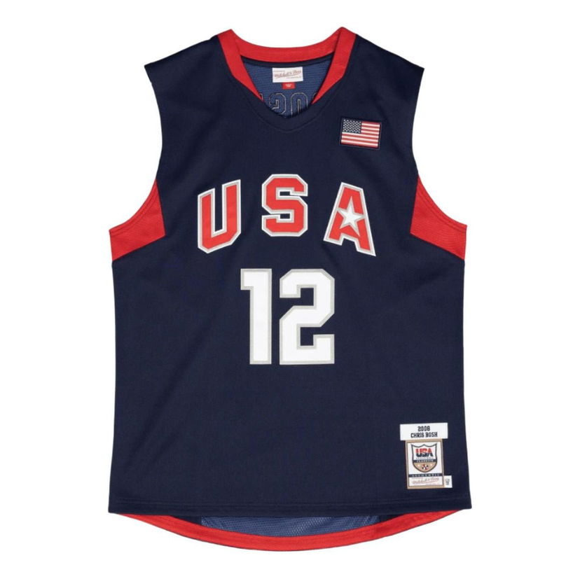 Dres Mitchell & Ness Mitchell & Ness Team USA Chris Bosh 2008 Authentic Jersey Modra | AJY44386-USA08CBONAVY