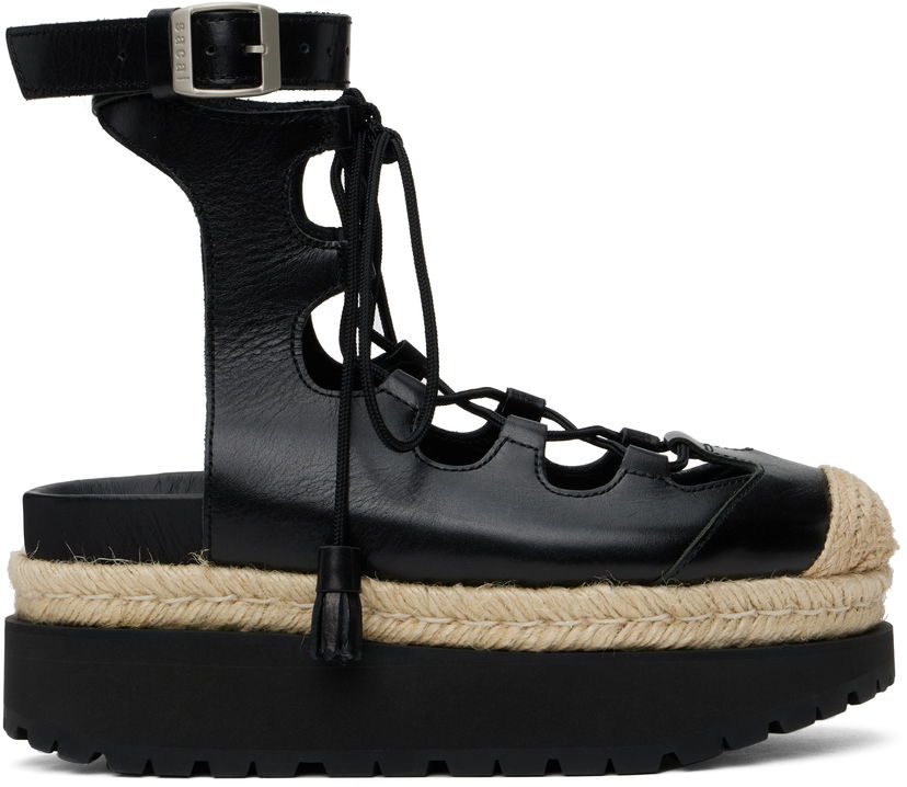 Nega čevljev sacai Sacai Ghillie Heeled Sandals Črna | 25-07920