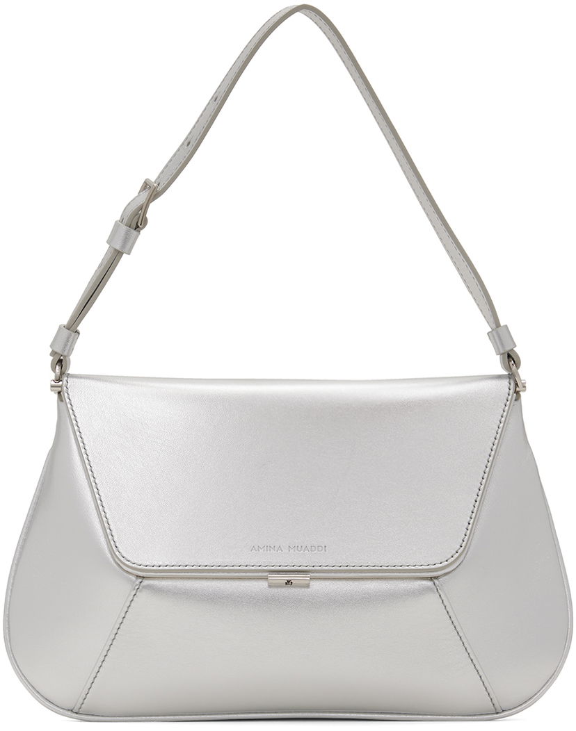 Torba za čez ramo Amina Muaddi Amina Muaddi Ami Shoulder Bag Kovinski | AMI METALLIC NAPPA