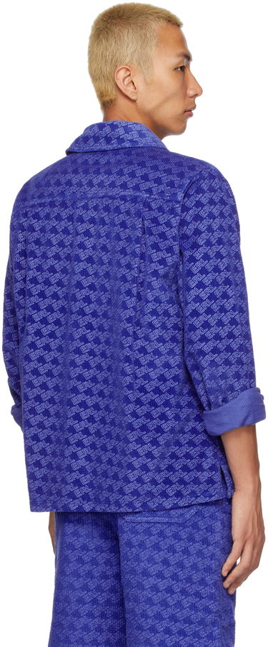 Srajce ERL Printed Corduroy Button-Up Shirt Modra | ERL05B001, 2