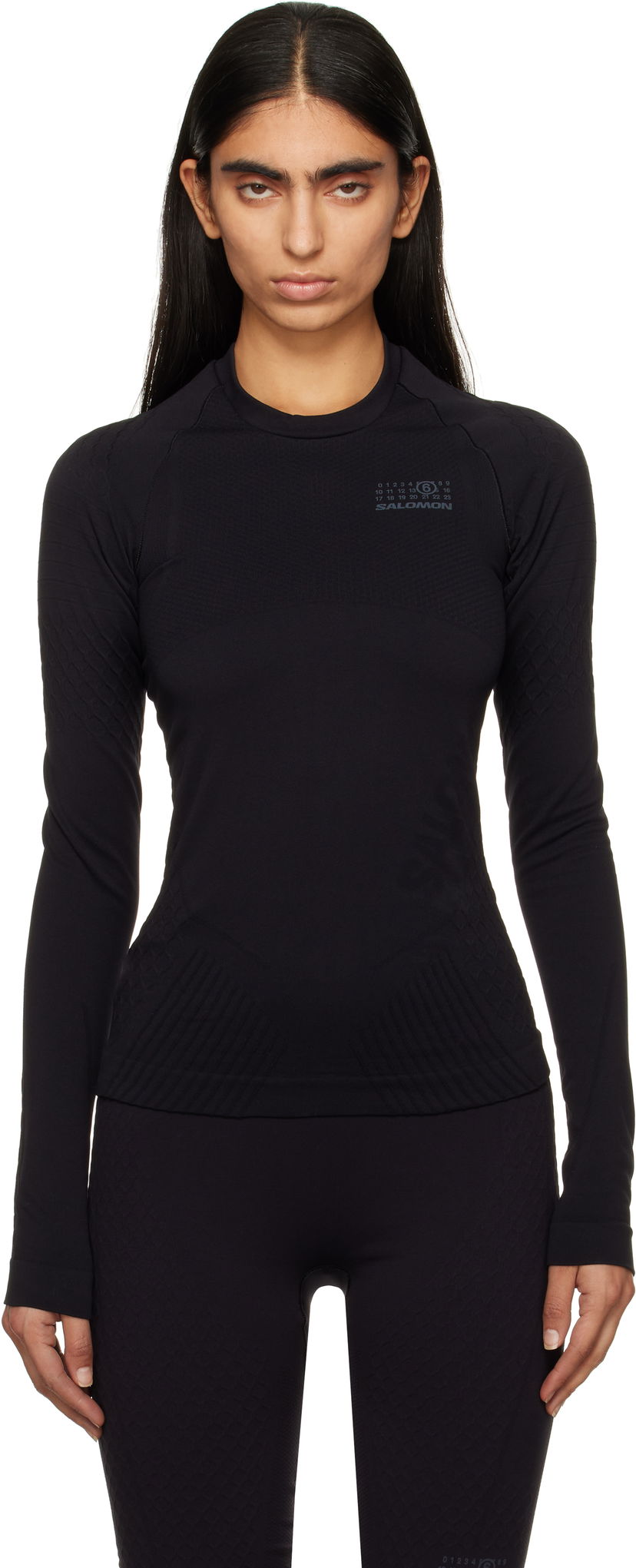 Majica Maison Margiela Jacquard Long-Sleeved T-Shirt Črna | S52NH0024 M20037