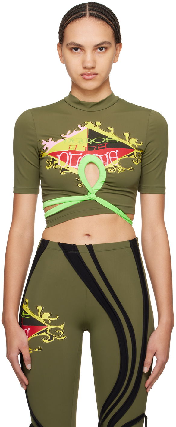 Krop-top Ottolinger Ottolinger Wrap T-Shirt Zelena | 500904