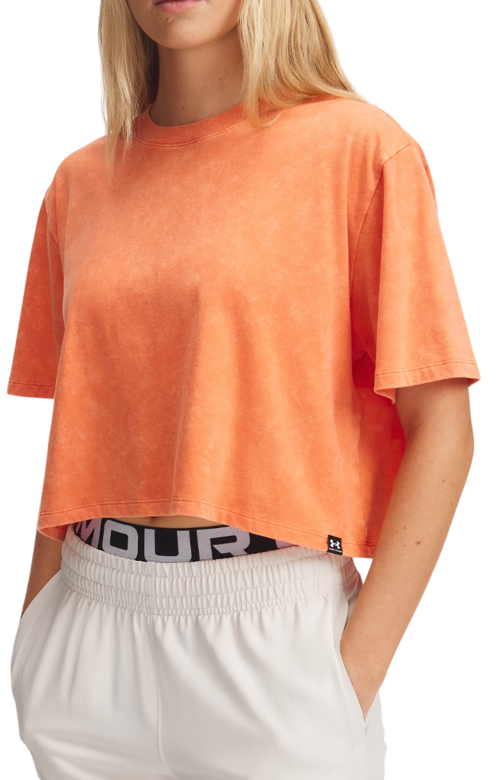 Krop-top Under Armour Under Armour Rival Wash Cropped T-Shirt Oranžna | 1389724-847