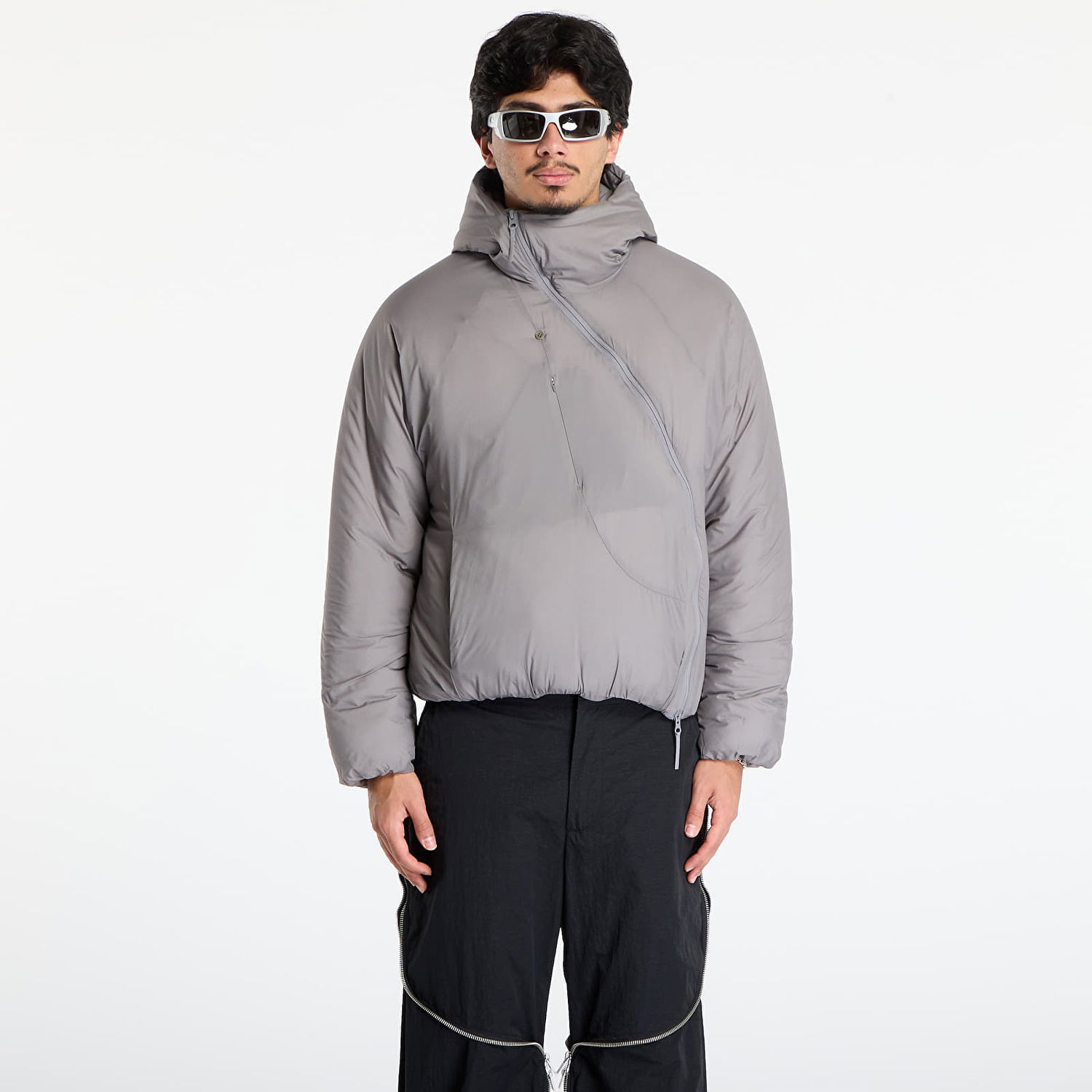 Puhovka Post Archive Faction (PAF) Puffer Hooded Asymmetrical Zip Air Jacket Siva | A1-000GR, 0