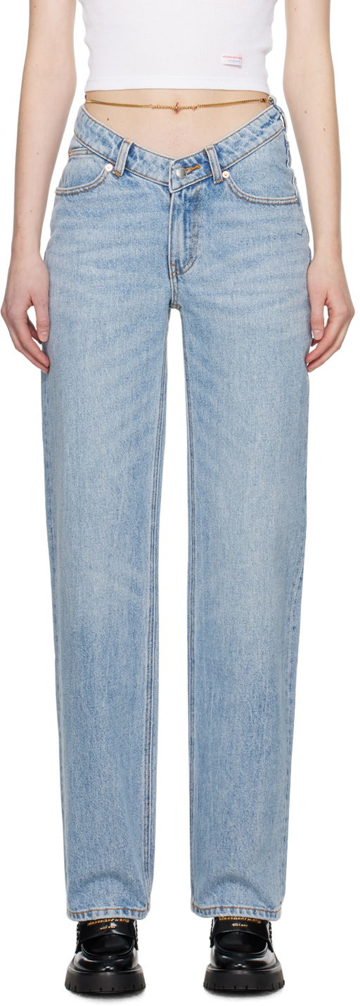 Kavbojke Alexander Wang Nameplate V-Front Jeans Modra | 4DC1244208, 0