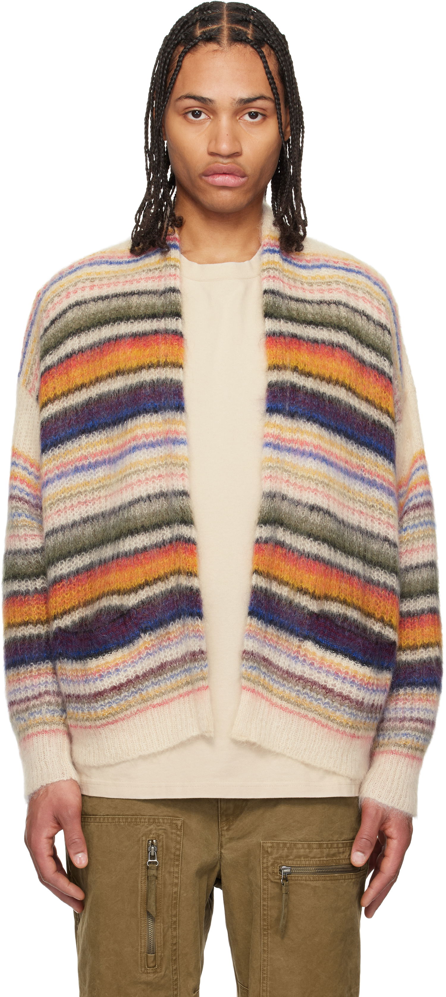 Pleteni pulover ISABEL MARANT Isabel Marant Danah Striped Open Cardigan Večbarvna | 25PCA0014HA-C1L09H, 0