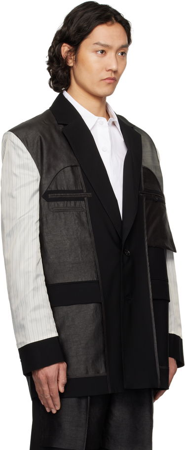 Plašči Feng Chen Wang Feng Chen Wang Deconstruction Patchwork Blazer Črna | FUS19JK02, 1