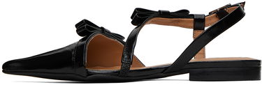 Nega čevljev GANNI GANNI Multi Bow Pointy Cut-Out Ballerina Flats Črna | S2436, 2