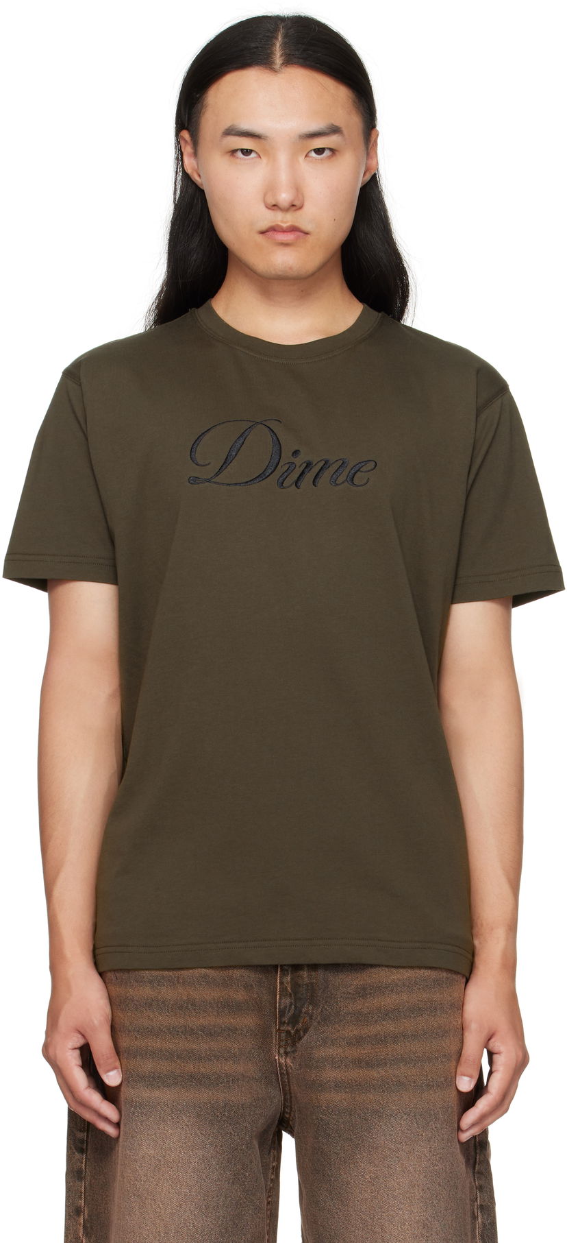 Majica Dime Dime Cursive T-Shirt Zelena | DIMEFA2574BLK