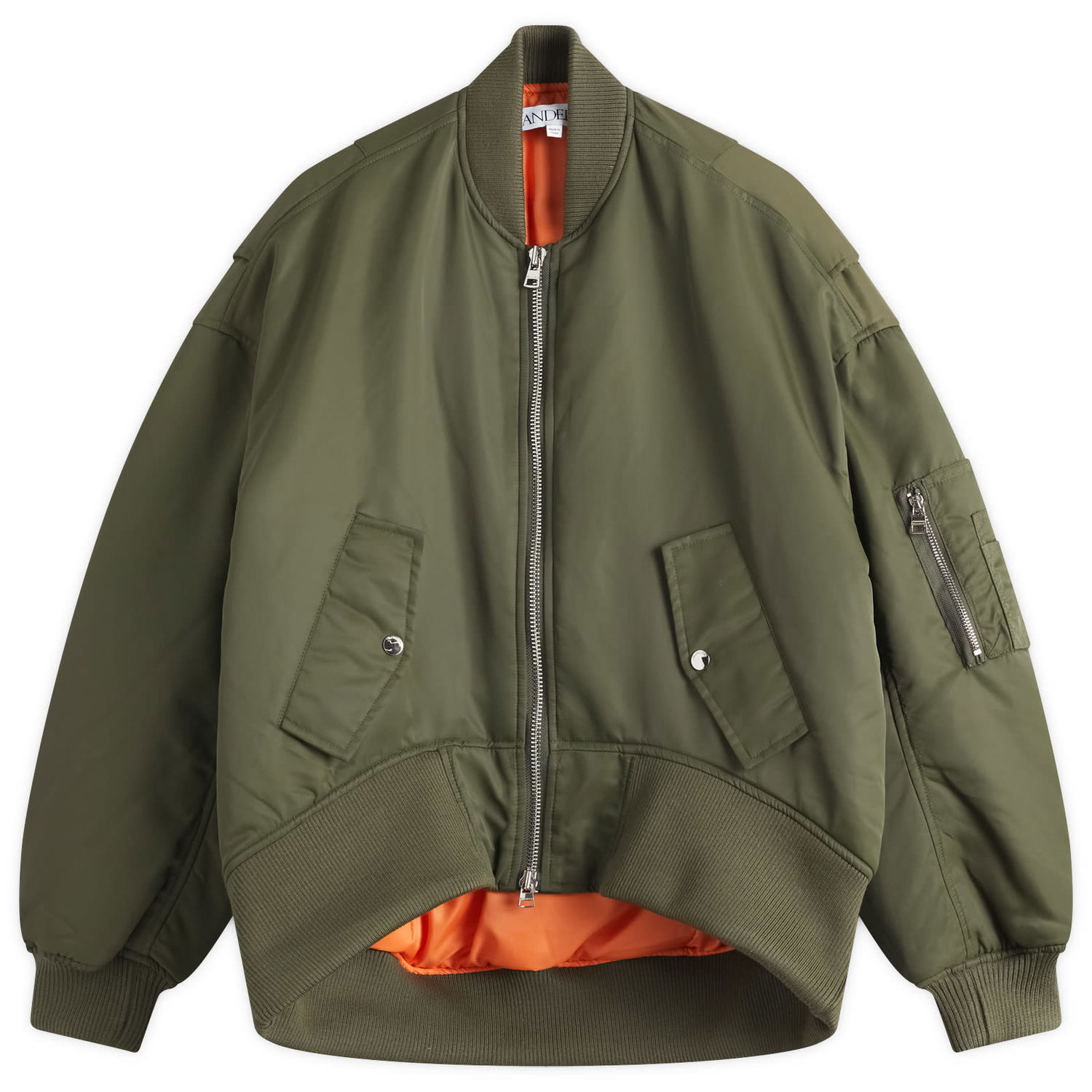 Bomber jakna JW Anderson JW Anderson Oversized Curved Hem Bomber Jacket, Size 10 Zelena | JK0381-PG1696-595, 0
