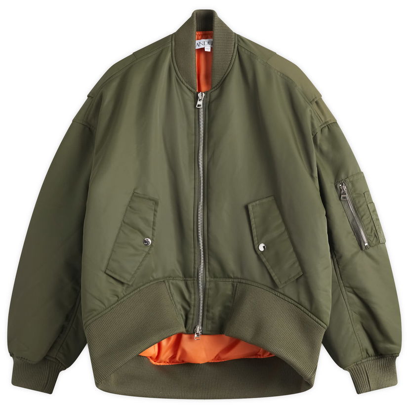 Bomber jakna JW Anderson JW Anderson Oversized Curved Hem Bomber Jacket, Size 10 Zelena | JK0381-PG1696-595