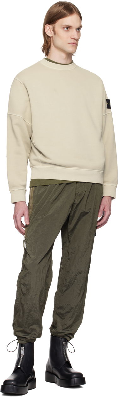 Pleteni pulover Stone Island Stone Island Diagonal Fleece Old Effect Sweatshirt Bež | K1S15 6100032 S0045, 4
