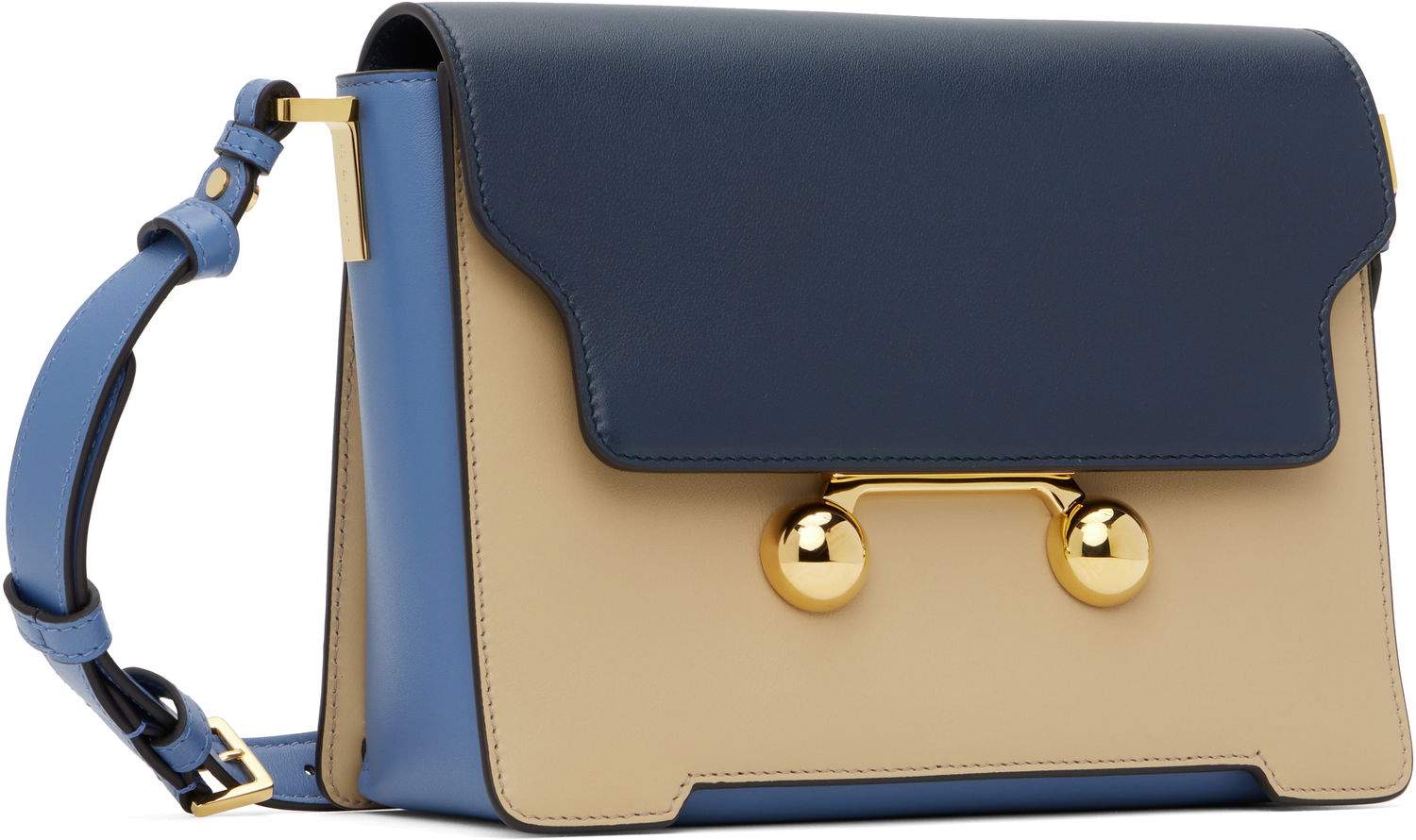 Torba za čez ramo Marni Marni Trunkaroo Medium Leather Shoulder Bag Bež | SBMP0195U1 P6948, 1