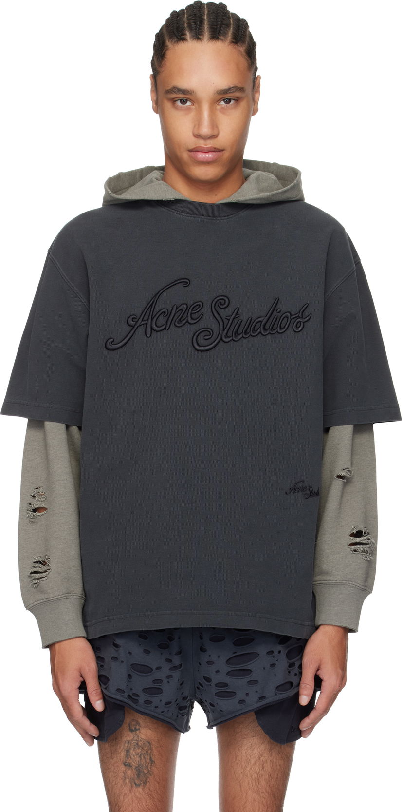 Pulover Acne Studios Acne Studios Relaxed Fit Logo T-Shirt Siva | CL0345-
