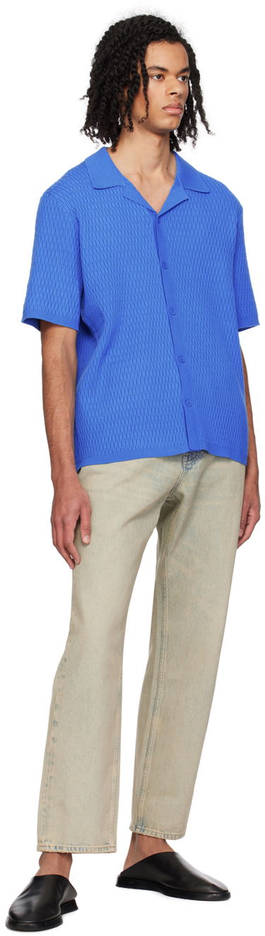 Srajce Samsoe Samsoe Samsøe Samsøe Sagabin Knitted Polo Shirt Modra | M24100013, 3