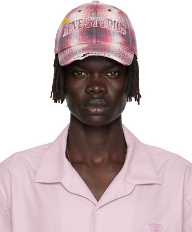 Kapa Acne Studios Distressed Plaid Cap Roza | C40411-, 0