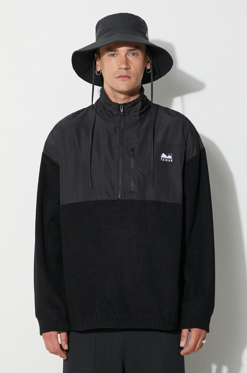Pulover TAIKAN Fleece Half Sweatshirt Črna | TK0013.BLK
