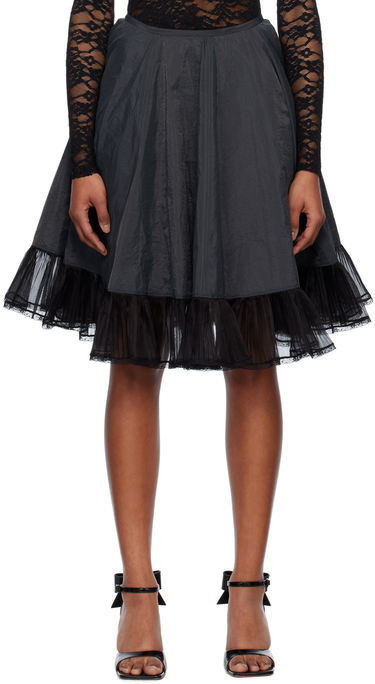 Krila We11done We11done Flared Midi Skirt with Tulle Črna | WD-SK1-23-023-W-BK, 0