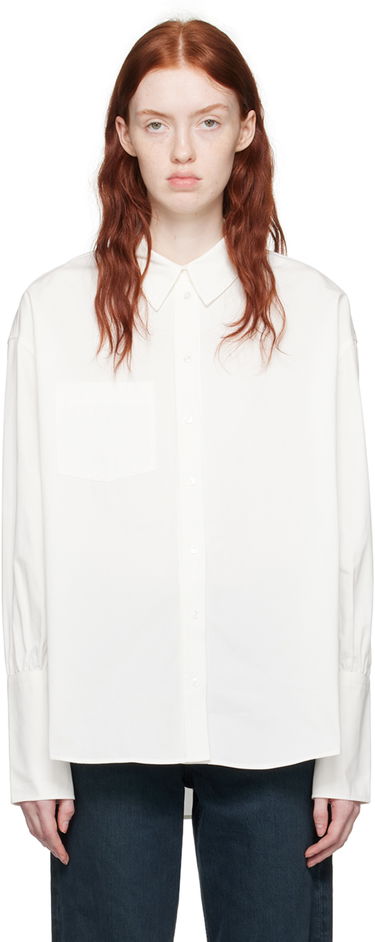 Srajce Anine Bing ANINE BING Maxine Long Sleeve Button-Up Shirt Bela | A-07-5832-100, 0