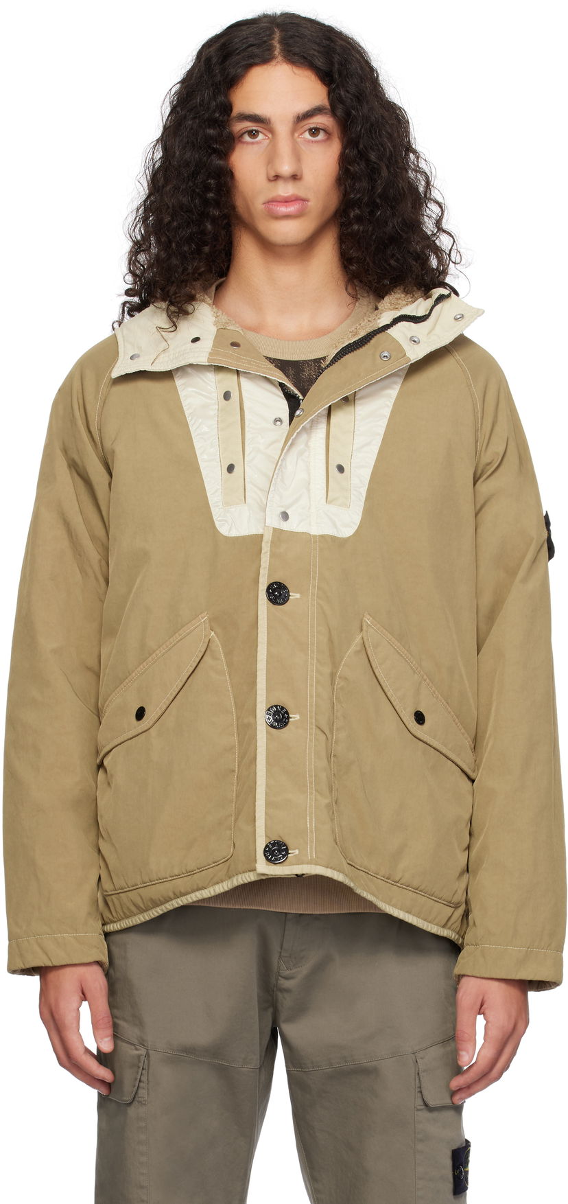 Parka Stone Island Hooded Jacket Bež | 811544021
