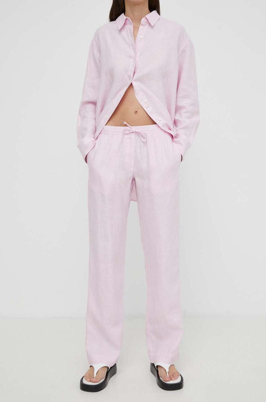 Srajce Samsoe Samsoe Samsoe Samsoe HOYS Linen Pants and Shirt Set Roza | F23900002, 1