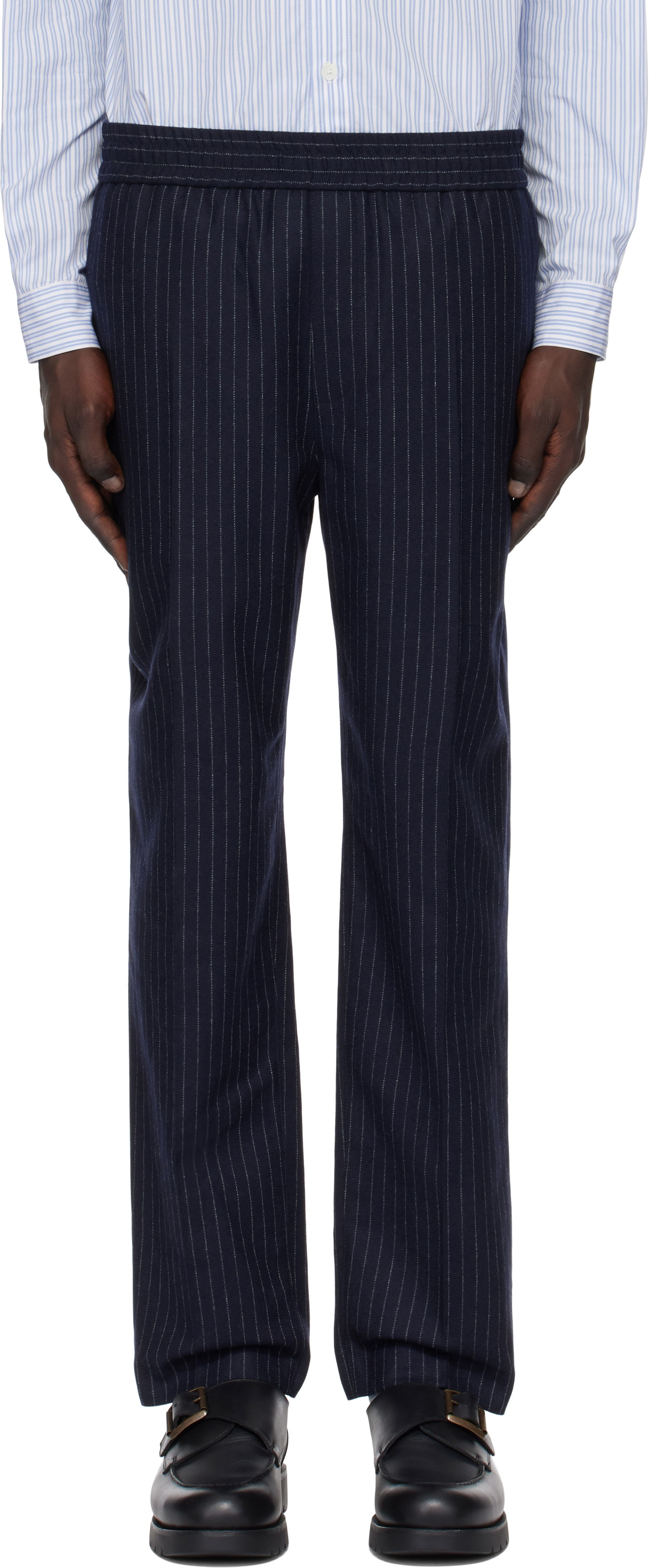 Hlače A.P.C. A.P.C. Pieter Pinstripe Trousers Mornarica | WOARO-H08394, 0