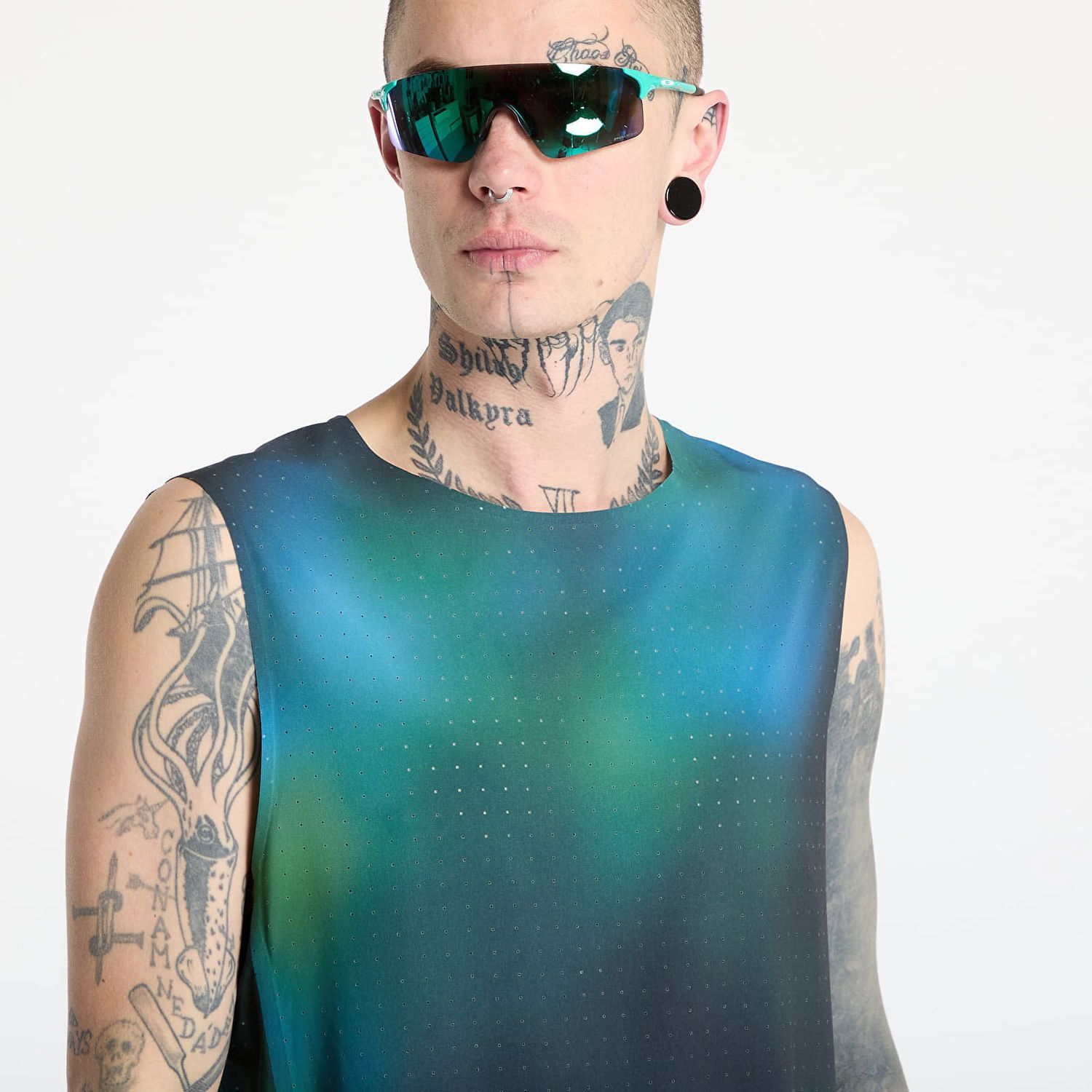 Majica brez rokavov Y-3 Y-3 Allover Print Running Tank Top Modra | JM3338, 1