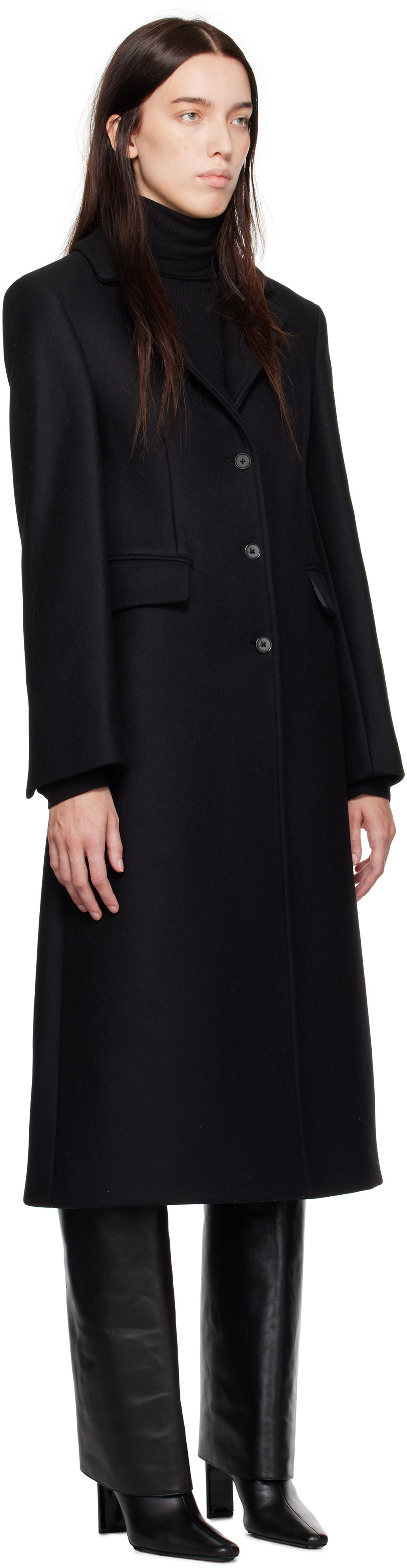 Plašči Loulou de Saison Loulou de Saison Alisa Long Coat Črna | ALISA, 1