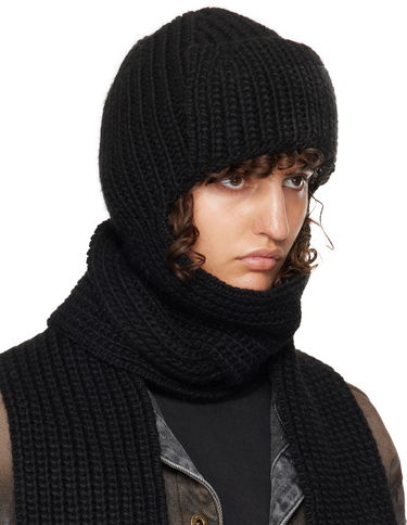 Beanie We11done We11done Chunky Knit Muffler & Beanie Set Črna | WD-KH3-24-642-U-BK, 1