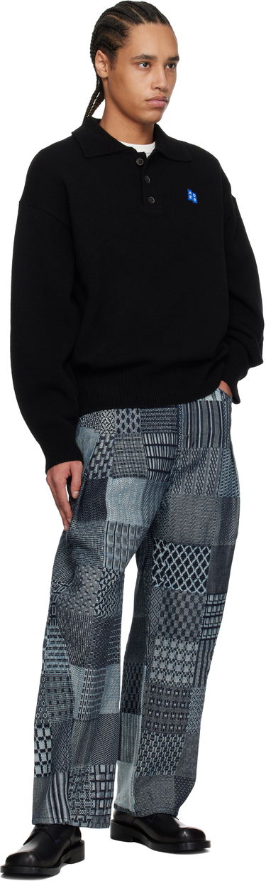 Pleteni pulover ADER ERROR ADER error Significant TRS Tag Knit Polo Črna | BO42FYKT0102BK, 3