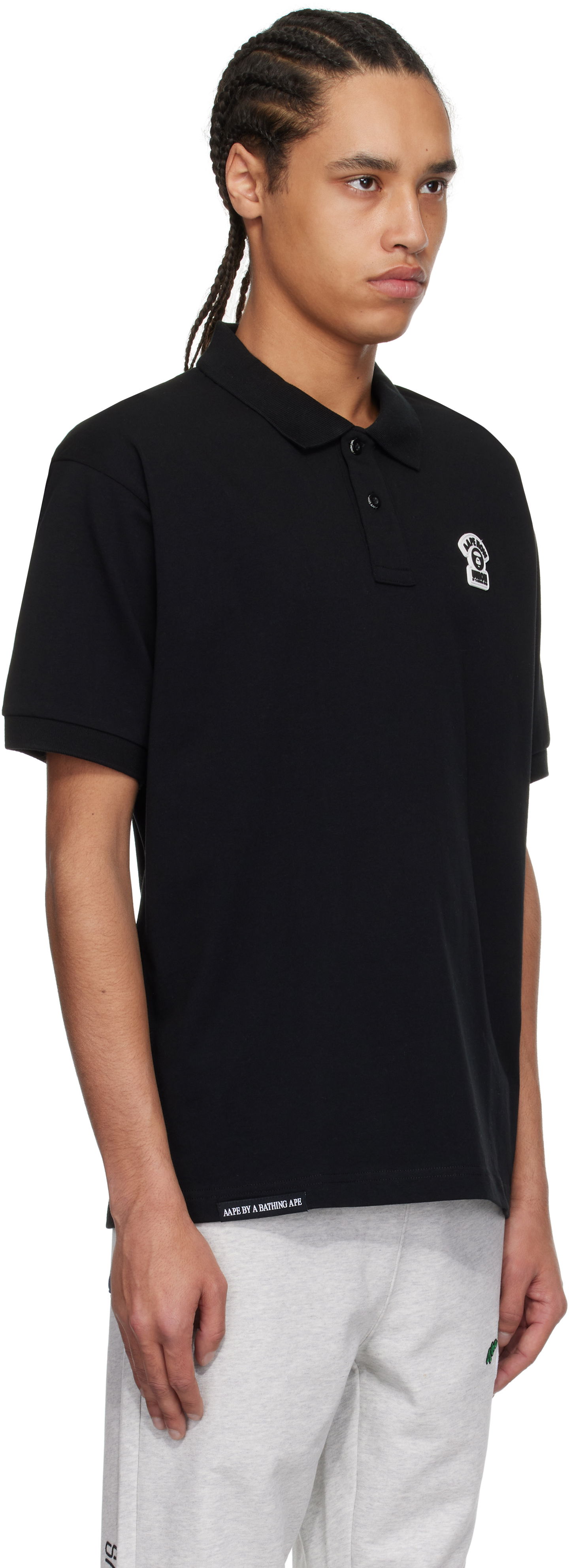 Polo majica AAPE by A Bathing Ape AAPE by A Bathing Ape Main Polo Črna | AAPPOM1662XXNBKX, 1