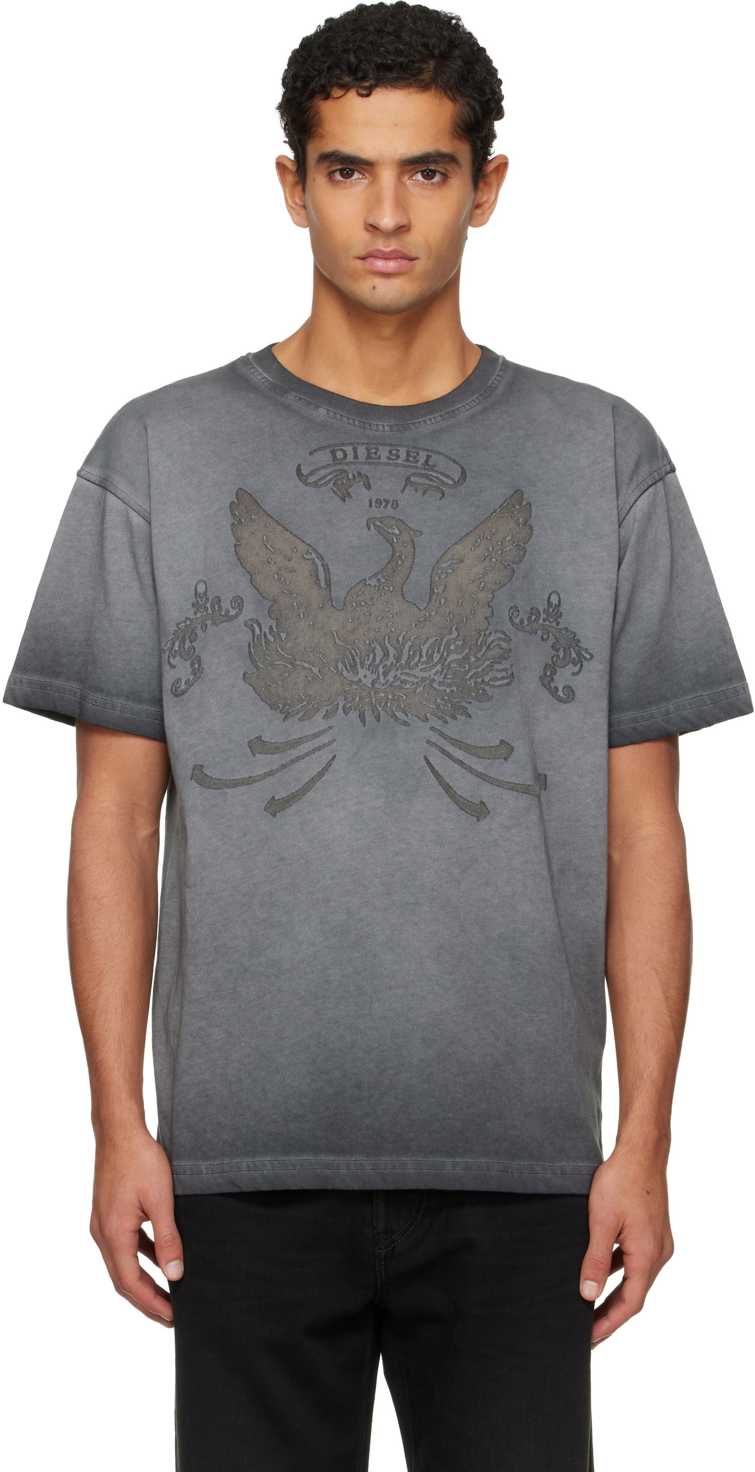 Majica Diesel Faded Crewneck T-shirt with Eagle Print Siva | A19373-0DLBW-93R, 0