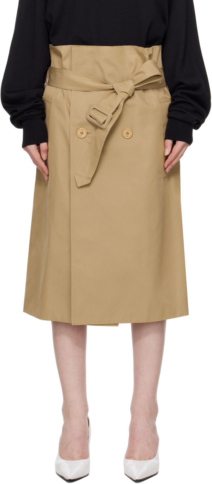 Krila VETEMENTS Vetements Deconstructed Midi Skirt Bež | WA66SK400S