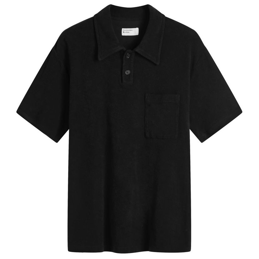 Polo majica Universal Works Universal Works Newlyn Light Weight Terry Polo, Size Large Črna | 32727-BLK