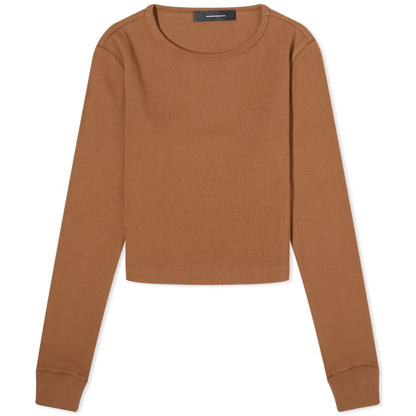 Majica WARDROBE.NYC Hailey Bieber Long Sleeve Rjava | W1043R09