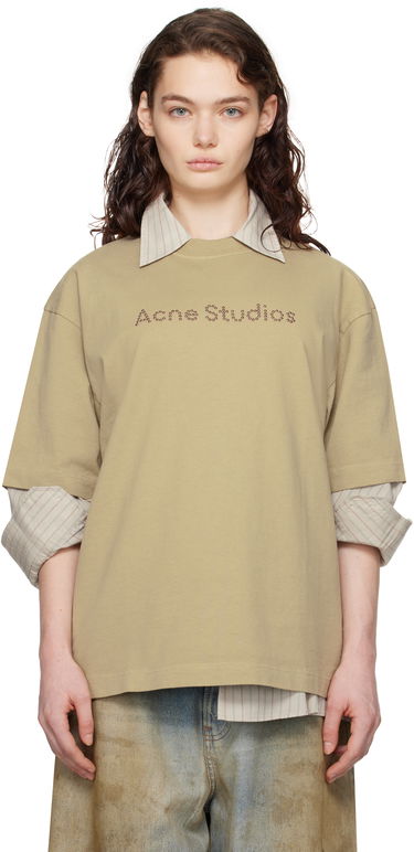 Majica Acne Studios Acne Studios Relaxed Fit Logo T-shirt Bež | CL0316-, 0