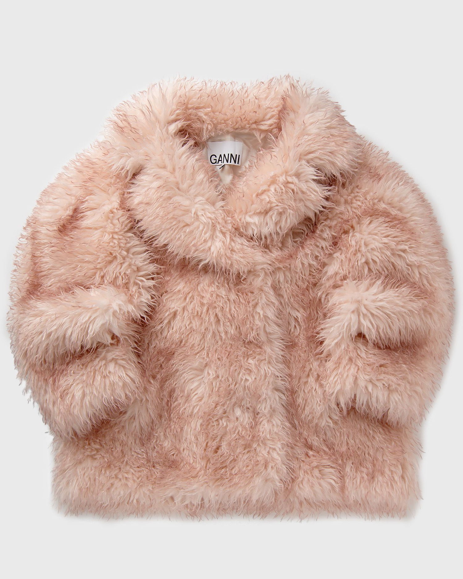 Plašči GANNI Long Pile Alternative Fur Midi Coat Roza | W1000-481, 0