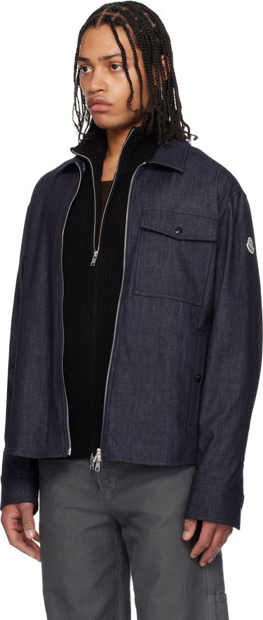 Jakna Moncler Moncler Long Sleeve Zip-Up Denim Jacket Modra | K10912F00017M6688, 3