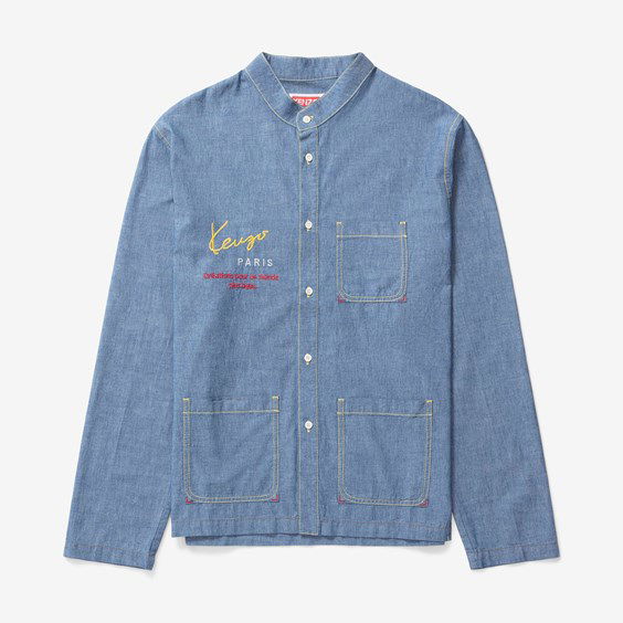 Srajce KENZO Rinse Chambray Modra | FD65DC4156X1.DM, 0